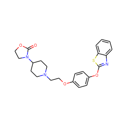 O=C1OCCN1C1CCN(CCOc2ccc(Oc3nc4ccccc4s3)cc2)CC1 ZINC000040896899