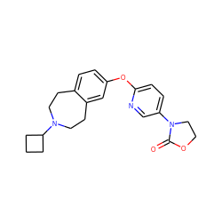 O=C1OCCN1c1ccc(Oc2ccc3c(c2)CCN(C2CCC2)CC3)nc1 ZINC000038545072