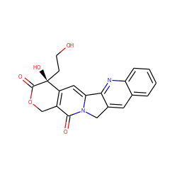 O=C1OCc2c(cc3n(c2=O)Cc2cc4ccccc4nc2-3)[C@@]1(O)CCO ZINC000005162835