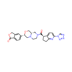 O=C1OCc2cc([C@H]3CN4CCN(C(=O)[C@@H]5CCc6nc(-n7cnnn7)ccc65)C[C@H]4CO3)ccc21 ZINC000148952517