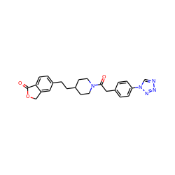 O=C1OCc2cc(CCC3CCN(C(=O)Cc4ccc(-n5cnnn5)cc4)CC3)ccc21 ZINC000219588027