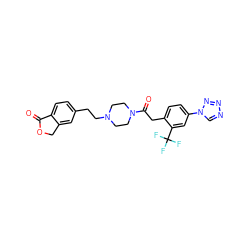 O=C1OCc2cc(CCN3CCN(C(=O)Cc4ccc(-n5cnnn5)cc4C(F)(F)F)CC3)ccc21 ZINC000096286295