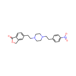 O=C1OCc2cc(CCN3CCN(CCc4ccc([N+](=O)[O-])cc4)CC3)ccc21 ZINC000146293762