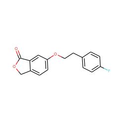 O=C1OCc2ccc(OCCc3ccc(F)cc3)cc21 ZINC000096927357