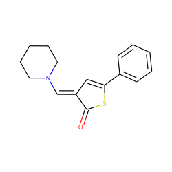 O=C1SC(c2ccccc2)=C/C1=C\N1CCCCC1 ZINC000005067978