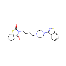 O=C1SC2(CCCC2)C(=O)N1CCCCN1CCN(c2nsc3ccccc23)CC1 ZINC000027202868