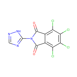 O=C1c2c(Cl)c(Cl)c(Cl)c(Cl)c2C(=O)N1c1ncn[nH]1 ZINC000004828078