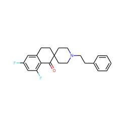 O=C1c2c(F)cc(F)cc2CCC12CCN(CCc1ccccc1)CC2 ZINC000013734371