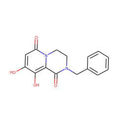 O=C1c2c(O)c(O)cc(=O)n2CCN1Cc1ccccc1 ZINC000028825267