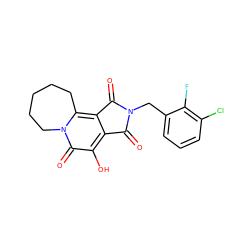 O=C1c2c(c3n(c(=O)c2O)CCCCC3)C(=O)N1Cc1cccc(Cl)c1F ZINC000071318317