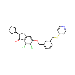 O=C1c2c(cc(OCc3cccc(CSc4ccncc4)c3)c(Cl)c2Cl)C[C@@H]1C1CCCC1 ZINC000028344778