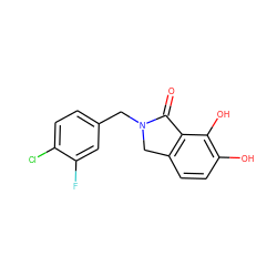 O=C1c2c(ccc(O)c2O)CN1Cc1ccc(Cl)c(F)c1 ZINC000042966806