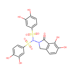 O=C1c2c(ccc(O)c2O)CN1N(S(=O)(=O)c1ccc(O)c(O)c1)S(=O)(=O)c1ccc(O)c(O)c1 ZINC000028966968