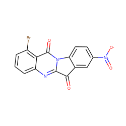 O=C1c2cc([N+](=O)[O-])ccc2-n2c1nc1cccc(Br)c1c2=O ZINC000063539524