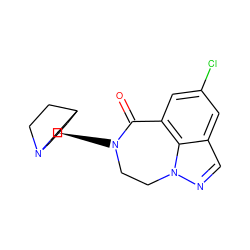 O=C1c2cc(Cl)cc3cnn(c23)CCN1[C@@H]1CN2CCC1CC2 ZINC000166524268