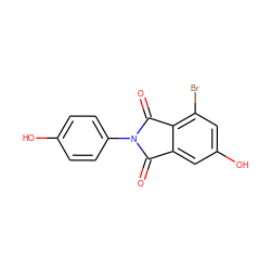 O=C1c2cc(O)cc(Br)c2C(=O)N1c1ccc(O)cc1 ZINC000028818148