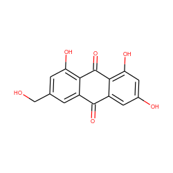 O=C1c2cc(O)cc(O)c2C(=O)c2c(O)cc(CO)cc21 ZINC000005812872