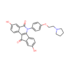 O=C1c2cc(O)ccc2-c2c1c1ccc(O)cc1c(=O)n2-c1ccc(OCCN2CCCC2)cc1 ZINC000653837898