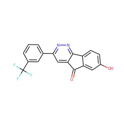 O=C1c2cc(O)ccc2-c2nnc(-c3cccc(C(F)(F)F)c3)cc21 ZINC000013743564