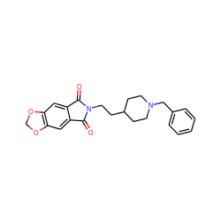 O=C1c2cc3c(cc2C(=O)N1CCC1CCN(Cc2ccccc2)CC1)OCO3 ZINC000206538441