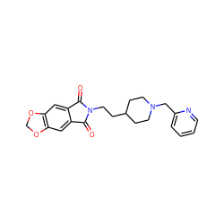 O=C1c2cc3c(cc2C(=O)N1CCC1CCN(Cc2ccccn2)CC1)OCO3 ZINC000206569343