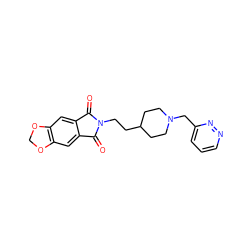 O=C1c2cc3c(cc2C(=O)N1CCC1CCN(Cc2cccnn2)CC1)OCO3 ZINC000206576095