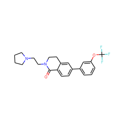 O=C1c2ccc(-c3cccc(OC(F)(F)F)c3)cc2CCN1CCN1CCCC1 ZINC000059113341