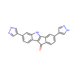 O=C1c2ccc(-c3cn[nH]c3)cc2-c2[nH]c3cc(-c4cn[nH]c4)ccc3c21 ZINC000653875541