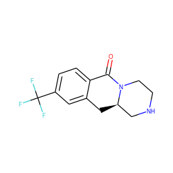 O=C1c2ccc(C(F)(F)F)cc2C[C@@H]2CNCCN12 ZINC000034507115