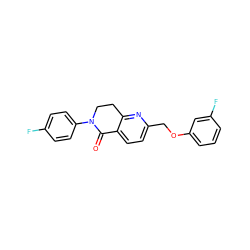 O=C1c2ccc(COc3cccc(F)c3)nc2CCN1c1ccc(F)cc1 ZINC000165905478