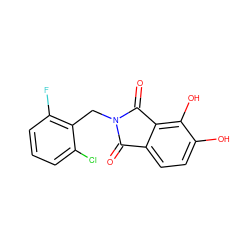 O=C1c2ccc(O)c(O)c2C(=O)N1Cc1c(F)cccc1Cl ZINC000042922647