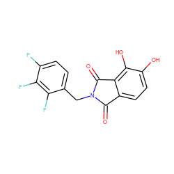 O=C1c2ccc(O)c(O)c2C(=O)N1Cc1ccc(F)c(F)c1F ZINC000042924181