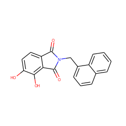 O=C1c2ccc(O)c(O)c2C(=O)N1Cc1cccc2ccccc12 ZINC000045301697