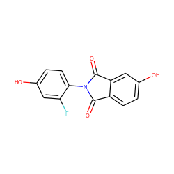 O=C1c2ccc(O)cc2C(=O)N1c1ccc(O)cc1F ZINC000028818137