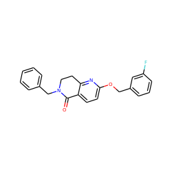 O=C1c2ccc(OCc3cccc(F)c3)nc2CCN1Cc1ccccc1 ZINC000142331535