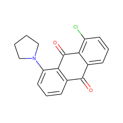 O=C1c2cccc(Cl)c2C(=O)c2c1cccc2N1CCCC1 ZINC000004819213