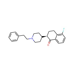 O=C1c2cccc(F)c2CC[C@@H]1C1CCN(CCc2ccccc2)CC1 ZINC000013734318