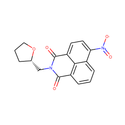 O=C1c2cccc3c([N+](=O)[O-])ccc(c23)C(=O)N1C[C@@H]1CCCO1 ZINC000004165963