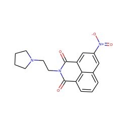 O=C1c2cccc3cc([N+](=O)[O-])cc(c23)C(=O)N1CCN1CCCC1 ZINC000004217305