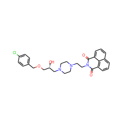 O=C1c2cccc3cccc(c23)C(=O)N1CCN1CCN(C[C@@H](O)COCc2ccc(Cl)cc2)CC1 ZINC000019363144