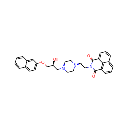 O=C1c2cccc3cccc(c23)C(=O)N1CCN1CCN(C[C@H](O)COc2ccc3ccccc3c2)CC1 ZINC000022802560