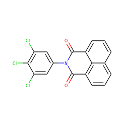 O=C1c2cccc3cccc(c23)C(=O)N1c1cc(Cl)c(Cl)c(Cl)c1 ZINC000071418529