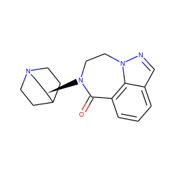 O=C1c2cccc3cnn(c23)CCN1[C@@H]1CN2CCC1CC2 ZINC000068249260