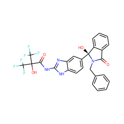 O=C1c2ccccc2[C@@](O)(c2ccc3[nH]c(NC(=O)C(O)(C(F)(F)F)C(F)(F)F)nc3c2)N1Cc1ccccc1 ZINC000116262659