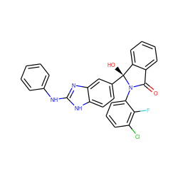 O=C1c2ccccc2[C@@](O)(c2ccc3[nH]c(Nc4ccccc4)nc3c2)N1c1cccc(Cl)c1F ZINC000116253831