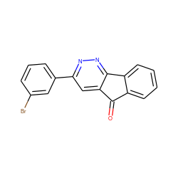 O=C1c2ccccc2-c2nnc(-c3cccc(Br)c3)cc21 ZINC000004006187