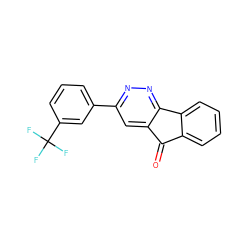 O=C1c2ccccc2-c2nnc(-c3cccc(C(F)(F)F)c3)cc21 ZINC000001383077