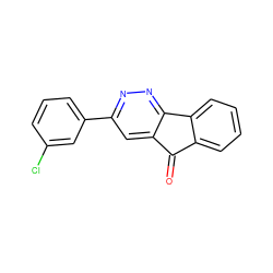 O=C1c2ccccc2-c2nnc(-c3cccc(Cl)c3)cc21 ZINC000001382388