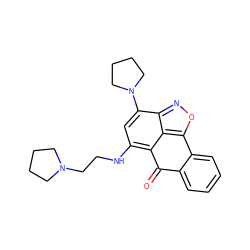 O=C1c2ccccc2-c2onc3c(N4CCCC4)cc(NCCN4CCCC4)c1c23 ZINC000004961914