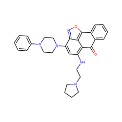 O=C1c2ccccc2-c2onc3c(N4CCN(c5ccccc5)CC4)cc(NCCN4CCCC4)c1c23 ZINC001772588304